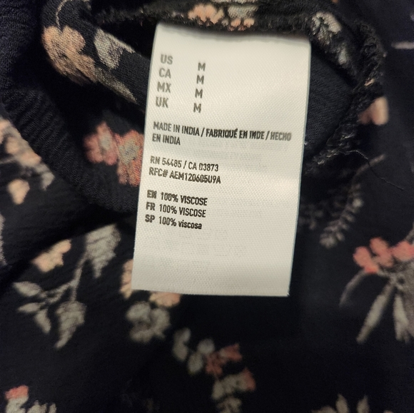 American Eagle Floral Dress Boho Open Shoulder Open Back Size Medium - Picture 16 of 16